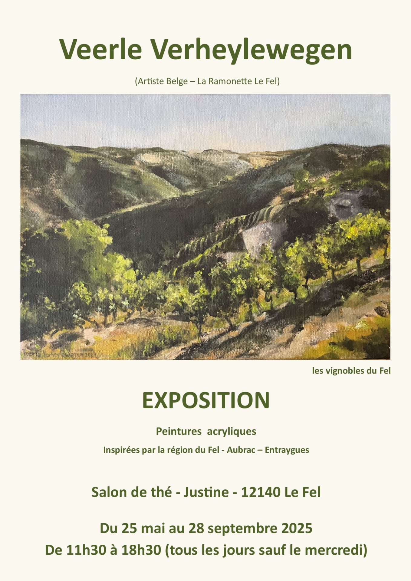 Lire la suite à propos de l’article Exposition de peintures Veerle Verheylewegen